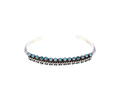 Navajo Vintage Pawn Petit Point Turquoise Bracelet