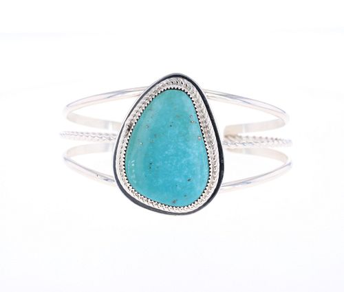 Navajo Hebert Tsosie Morenci Turquoise Bracelet