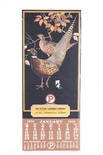 1931 Peters Cartridge Pheasant Company Calendar