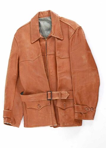 Heavy Cowhide Leather Men's Jacket c. 1970's