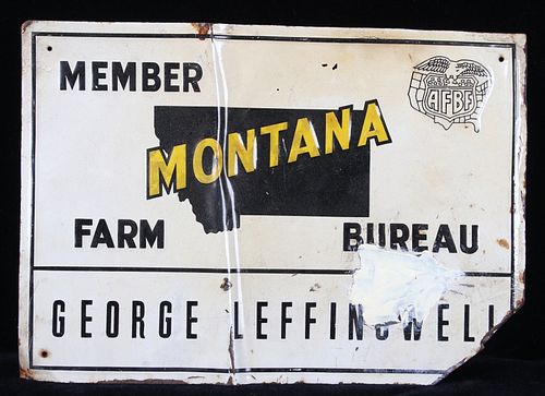 Montana Farm Bureau George Leffingwell Tin Sign