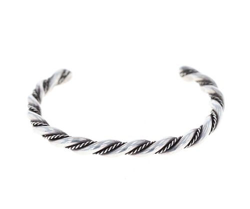 Navajo Sterling Silver Twisted Rope Bracelet