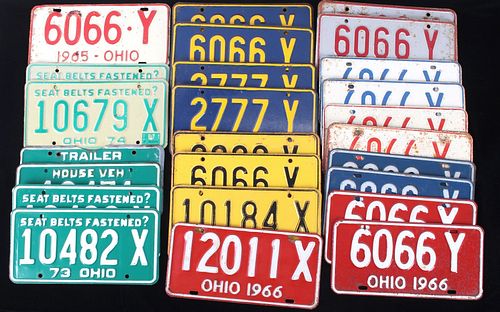 Late 1900's Ohio Car License Plate Collection