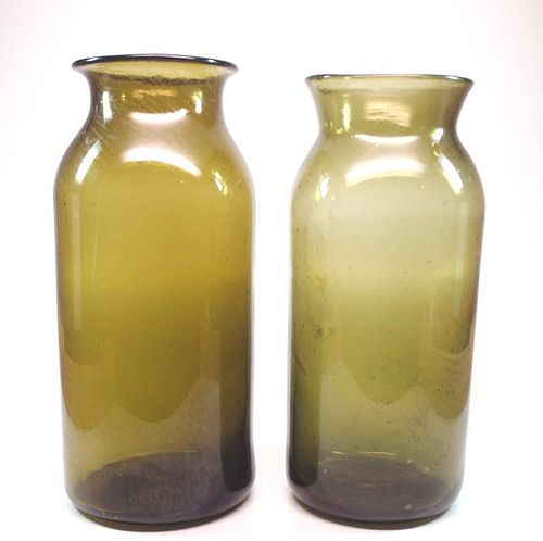 Free-blown storage jars, two