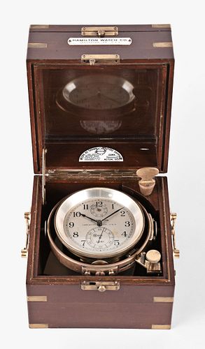 A mid 20th century Hamilton model 21 marine chronometer