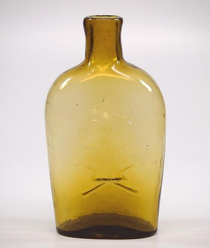 Pattern-molded pictorial flask