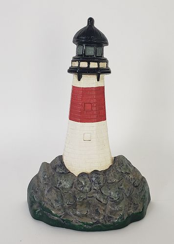 Cast Iron Figural Sankaty Lighthouse Nantucket Doorstop