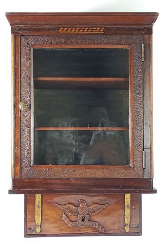 Antique Inlaid Hanging Vanity Cabinet, 19th century