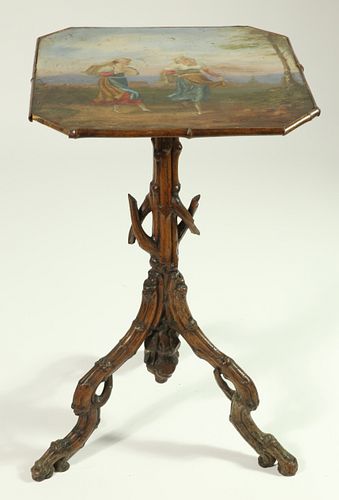 Black Forest Branch Work Decorated Stand, 19th Century