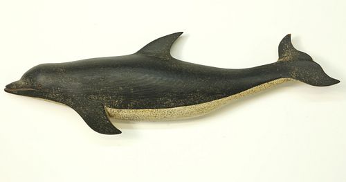 Clark Voorhees Jr. Carved and Painted Porpoise