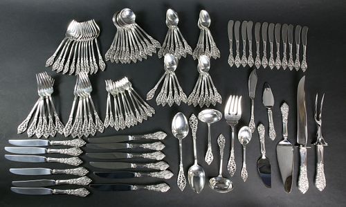 108 Piece Reed and Barton "Florentine Lace" Sterling Silver Flatware Service