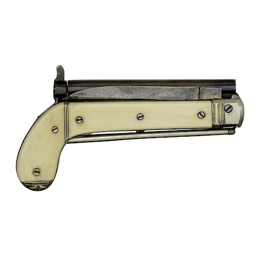Ivory Grip Percussion Knife Pistol