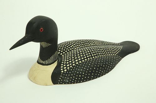 Gary M. Starr Polychrome Basswood Carving of a Common Loon, circa 1988
