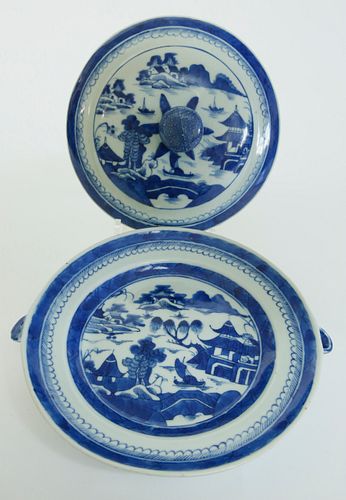 Canton Hot Water Covered Vegetable Dish, 19th Century