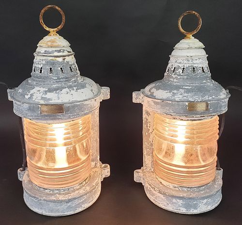 Pair of Vintage, "Perko", Perkins Marine Range and Towing Ship's Lantern Lights