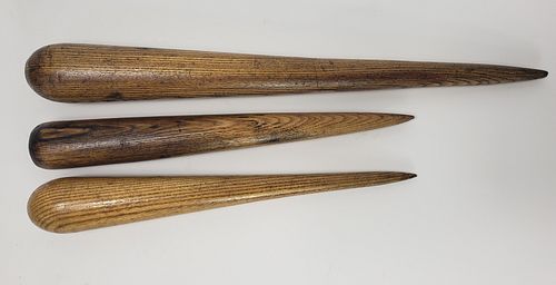 Three Vintage Carved Wood Sailor's Rope Working Fids
