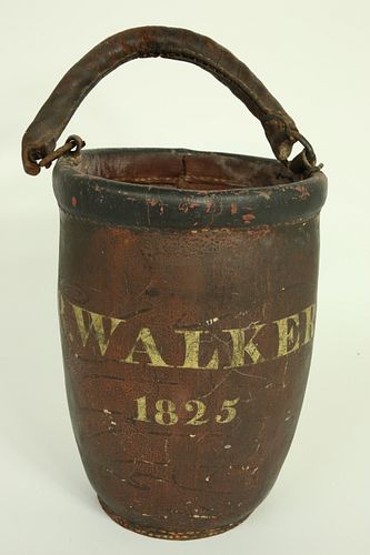 Antique American Leather Fire Bucket, circa 1825