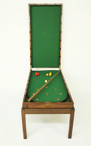 Bagatelle Folding Inlaid Game Box on Frame, 19th century