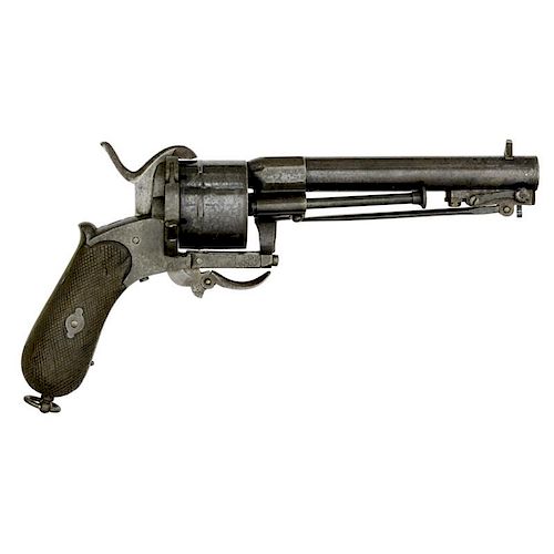 Pinfire Revolver With Folding Bayonet
