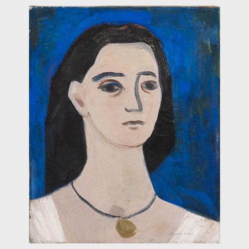 Theresa Pollak (1899-2002): Portrait of a Woman Wearing a Necklace