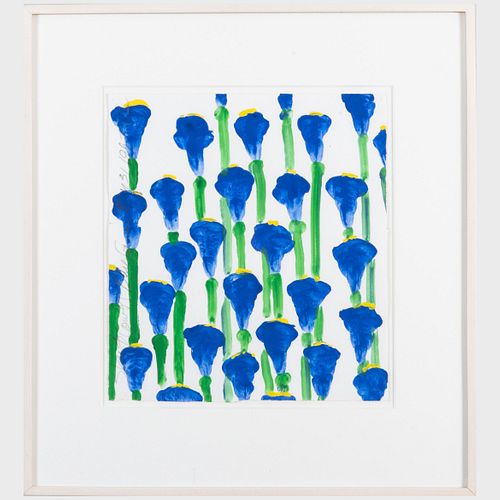 Donald Sultan (b. 1951): Skyflowers Blue Green May 31
