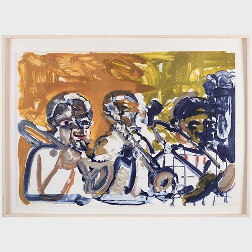 Romare Bearden (1911-1988): Brass Section, Jamming at Minton's, from Jazz Series