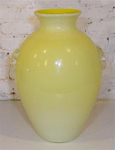 * An Italian Glass Vase. Height 19 1/2 inches.