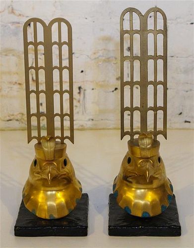 * Two Boehm Egyptian Gilt Masks. Height 13 1/2 inches.