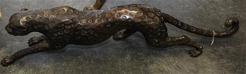 * A Bronze Leopard. Length 41 inches.