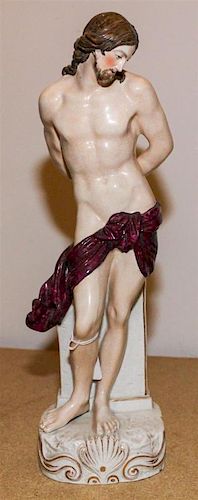 A Staffordshire Pottery Figure of Jesus Height 16 inches.