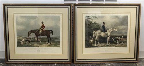 Two English Hunting Prints Height 27 x width 30 (framed).