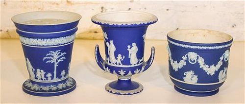 * Three Wedgwood Jasperware Articles Height of first 8 inches.