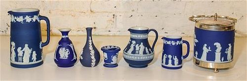 * Seven Wedgwood Jasperware Articles Height of tallest overall 10 1/4 inches.