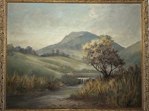 ENGLISH RURAL LANDSCAPE OIL PAINTING