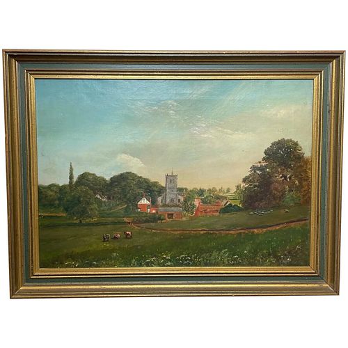 LEICESTERSHIRE PASTORAL SHEEP OIL PAINTING