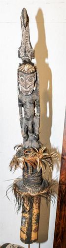 An African Polychrome Figure on Stand. Length 66 inches (overall).
