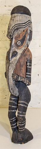 A Carved Wood Polychrome Figure Height 46 inches