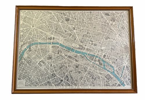 French Map of Paris Plan de Paris Ã  Vol D'Oiseau Rue de Paris 
