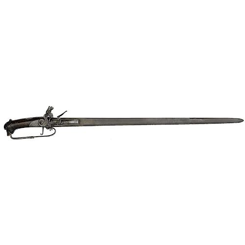 Early Flintlock Hunting Sword Combo By Wentzlau A. Neuwiedt