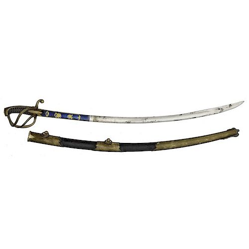 French Sabre of Officer of Light Cavalry With Scabbard