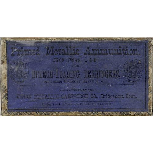 Blue Label Box Of Union Metallic Cartridges For A Derringer