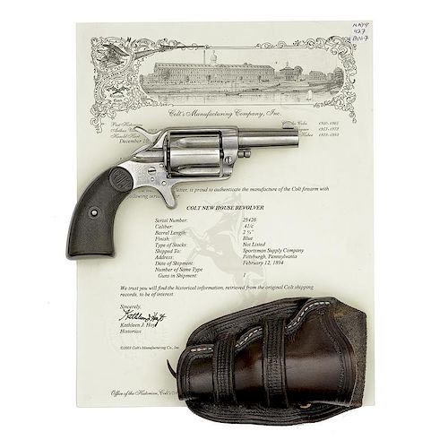 Colt New House Model .41 Caliber and Holster with Colt Letter