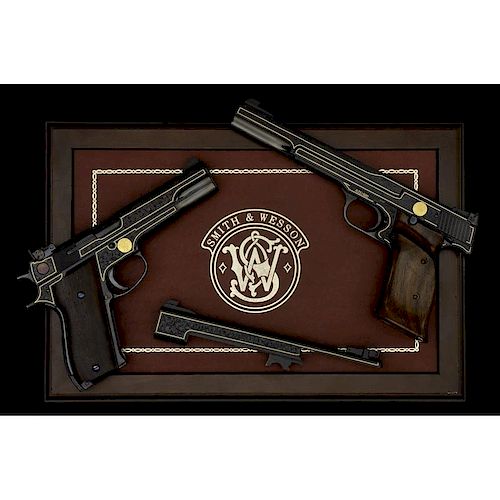 *Cased Matched Set of Factory Engraved Smith & Wesson Model 52 and Model 41   Pistols