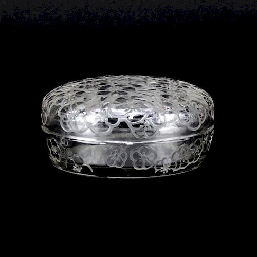 R. Lalique Crystal Le Lys Powder Box