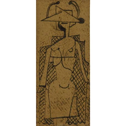 Georges Valmier, French (1885-1937) Ink on Card, Cubist Sketch