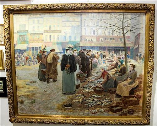 Emile Jean Domergue, (French, 19th/20th century), Fish Market