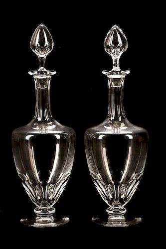 Pair of Baccarat Crystal Decanters, Marked