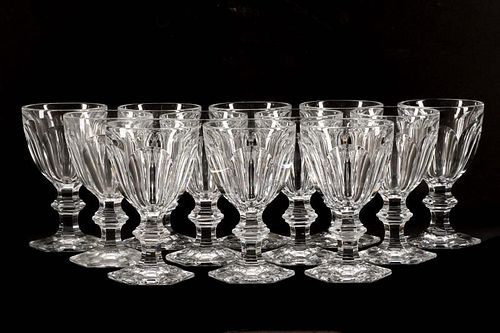 Set of 12 Baccarat "Harcourt" Water Goblets
