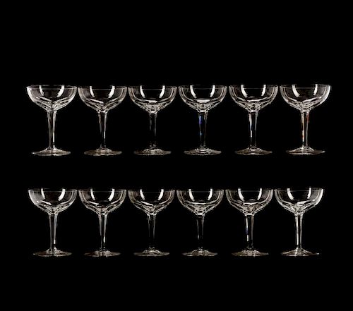 12 Baccarat "Genova" Crystal Champagne Coupes