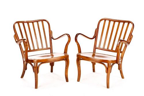 Pair, Josef Frank for Thonet No. 752 Armchairs